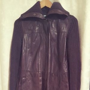 Malo  leather and cashmere coat/jacket